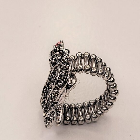 Large Snake Stretch Ring Statement Ring Animal Jewelry - Picture 5 of 8